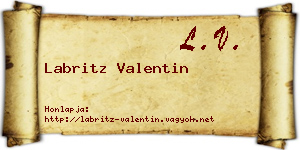 Labritz Valentin névjegykártya